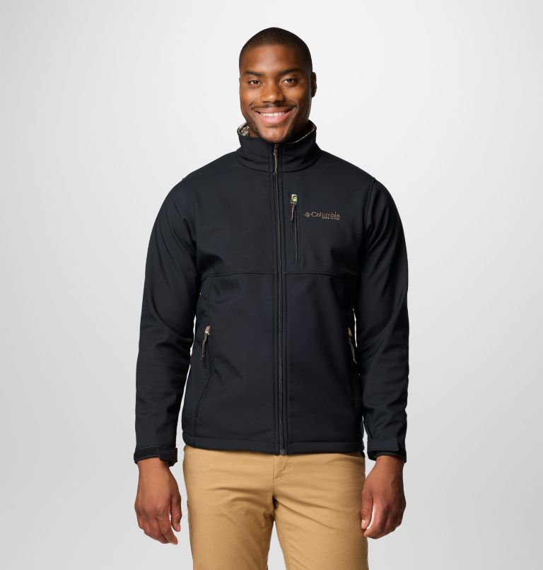 Men's PHG Ascender II Softshell Jacket, Color: Black, Timberwoods Camo, image 1