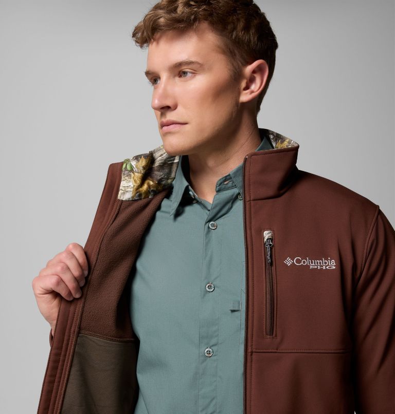 Men's PHG Ascender II Softshell Jacket, Color: Tobacco, Timberwoods Camo, image 6