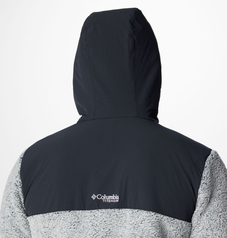 Manteau en polaire avec fermeture éclair pleine longueur en sherpa Arctic Crest pour hommes, Color: White, Black, image 9
