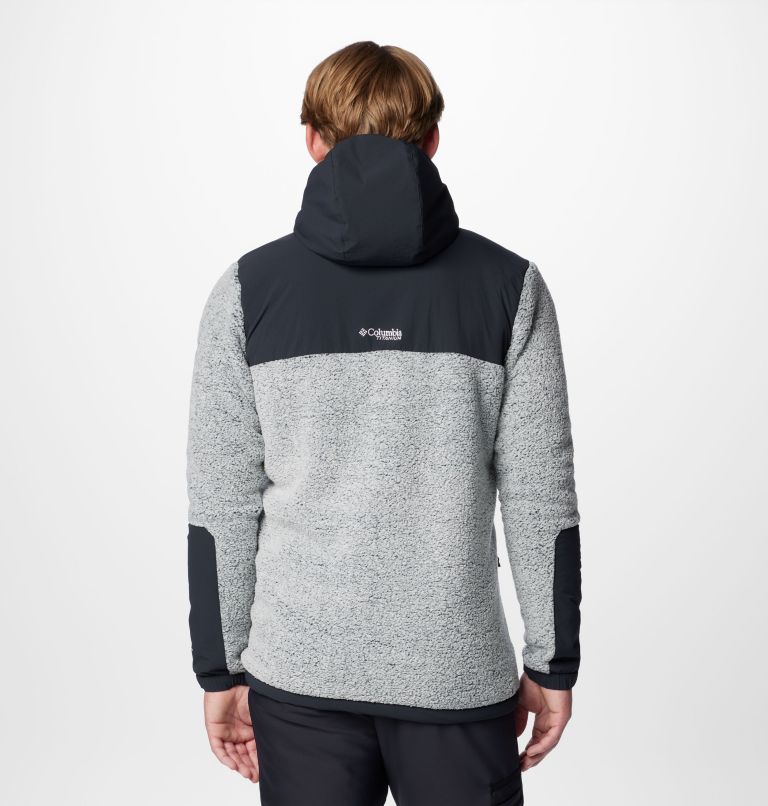 Men's Arctic Crest Sherpa Full Zip Fleece Jacket - Tall, Color: White, Black, image 2