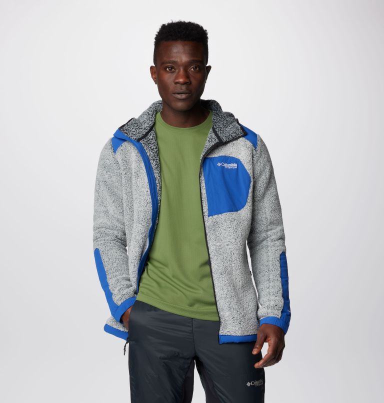 Men's Arctic Crest Sherpa Full Zip Fleece Jacket - Tall, Color: Mountain Blue, White, image 8
