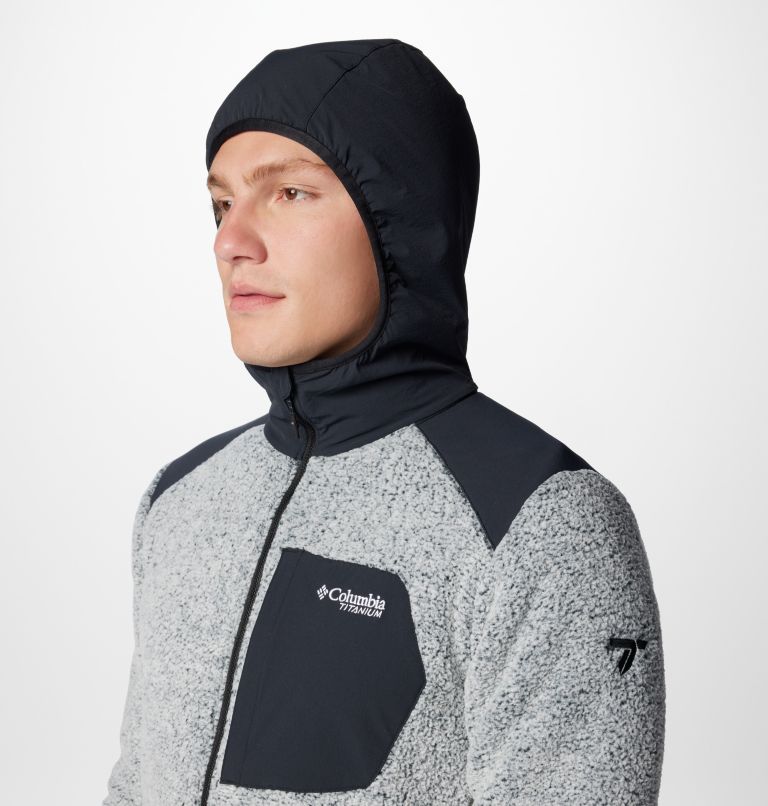 Chaqueta técnica de forro polar con capucha Arctic Crest para hombre, Color: White, Black, image 5