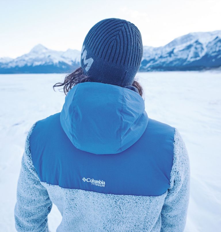 Men's Arctic Crest Technical Hooded Fleece Jacket, Color: Mountain Blue, White, image 12