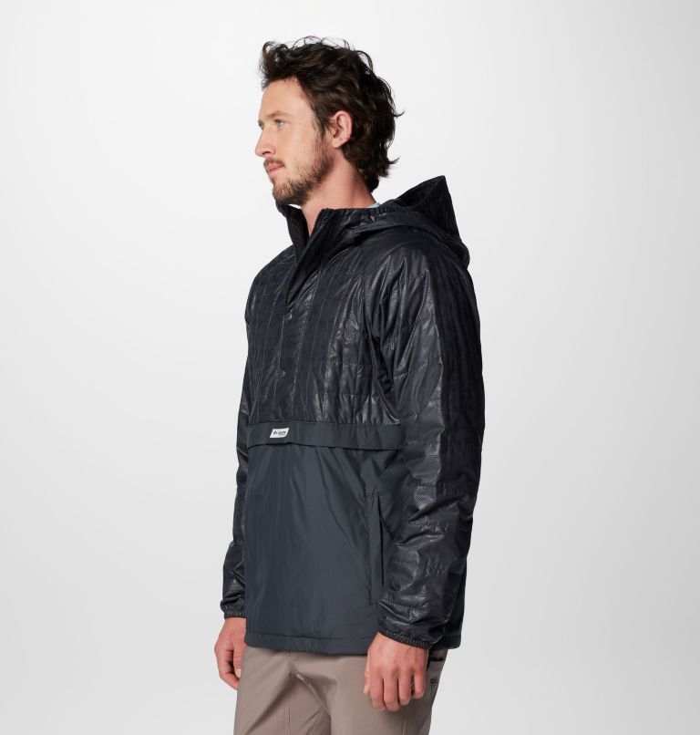 Men's PFG Uncharted Insulated Hooded Anorak, Color: Shark, Uncharted Waters Emboss, image 4