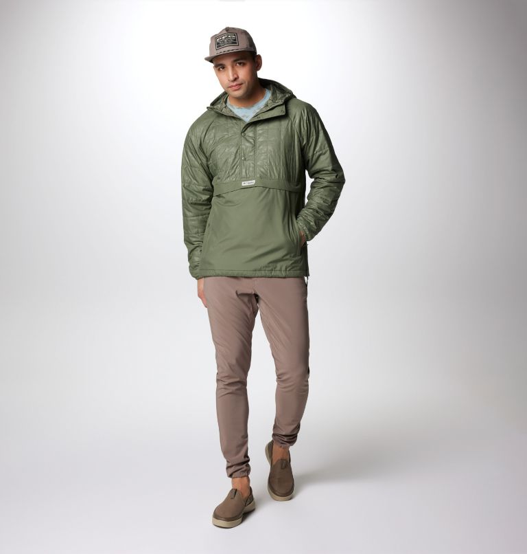 Men's PFG Uncharted Insulated Anorak, Color: Cypress, Uncharted Waters Emboss, image 3