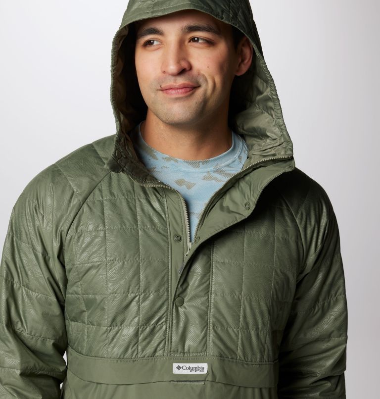 Men's PFG Uncharted Insulated Anorak, Color: Cypress, Uncharted Waters Emboss, image 5