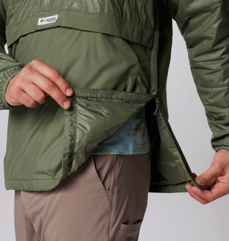 Men's PFG Uncharted Insulated Anorak, Color: Cypress, Uncharted Waters Emboss, image 6