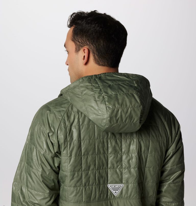 Men's PFG Uncharted Insulated Anorak, Color: Cypress, Uncharted Waters Emboss, image 8