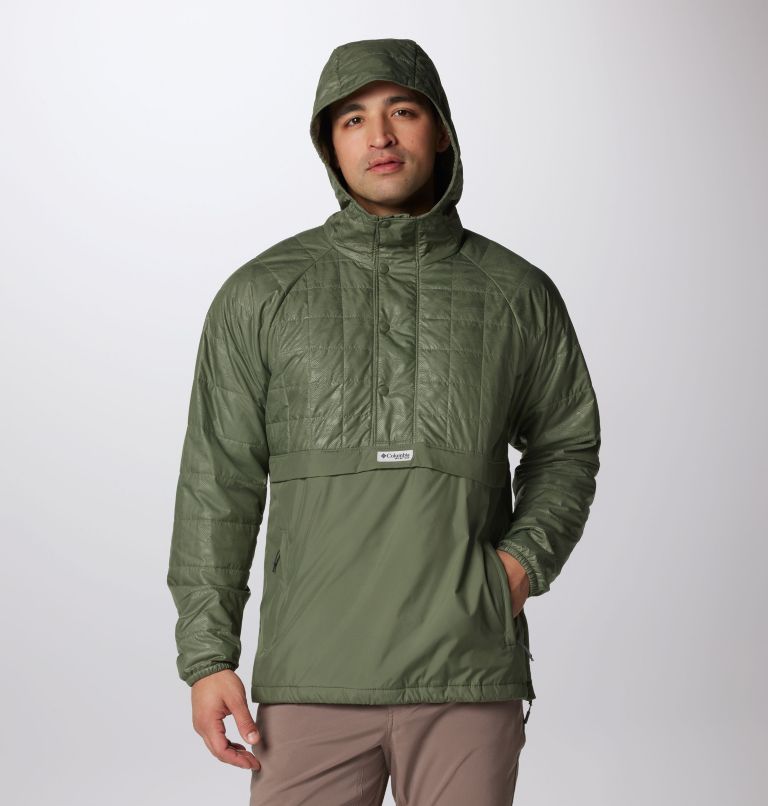 Men's PFG Uncharted Insulated Anorak, Color: Cypress, Uncharted Waters Emboss, image 9