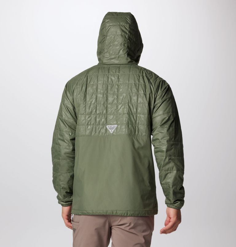 Men's PFG Uncharted Insulated Anorak, Color: Cypress, Uncharted Waters Emboss, image 2