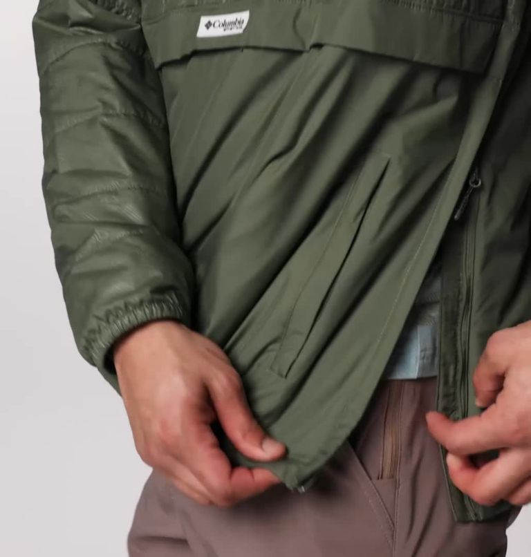 Men's PFG Uncharted Insulated Anorak, Color: Cypress, Uncharted Waters Emboss