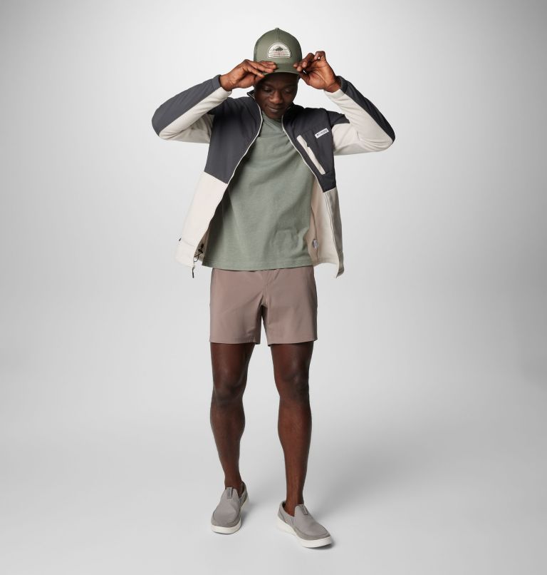 Men's PFG Uncharted Fleece Jacket, Color: Shark, Dark Stone, image 3