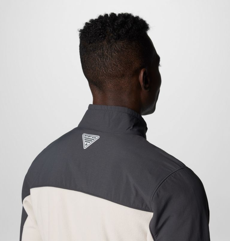 Men's PFG Uncharted Fleece Jacket, Color: Shark, Dark Stone, image 6