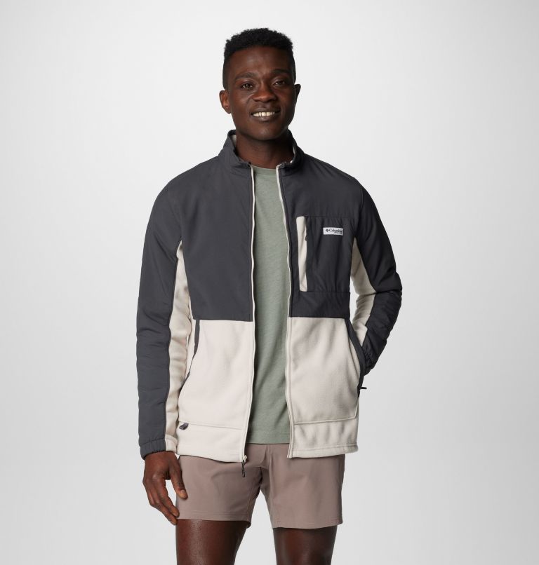 Men's PFG Uncharted Fleece Jacket, Color: Shark, Dark Stone, image 8
