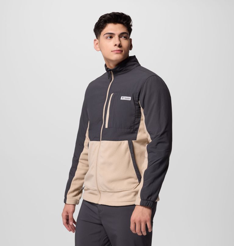 Men's PFG Uncharted Full Zip Fleece Jacket, Color: Shark, Ancient Fossil, image 4