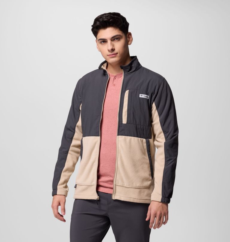 Men's PFG Uncharted Full Zip Fleece Jacket, Color: Shark, Ancient Fossil, image 5