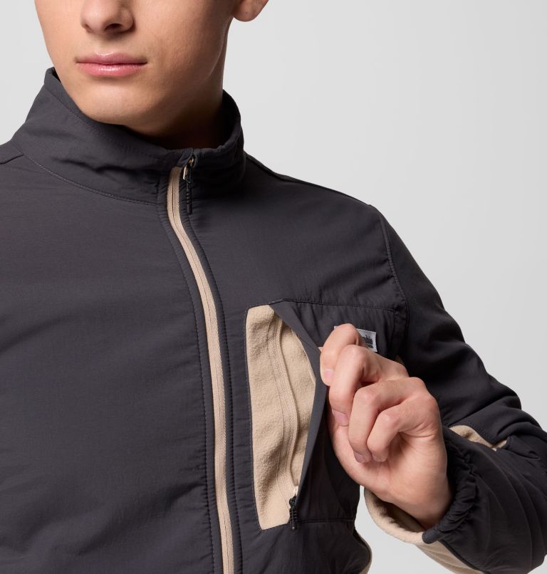 Men's PFG Uncharted Full Zip Fleece Jacket, Color: Shark, Ancient Fossil, image 7