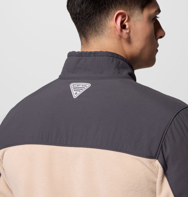 Men's PFG Uncharted Full Zip Fleece Jacket, Color: Shark, Ancient Fossil, image 9