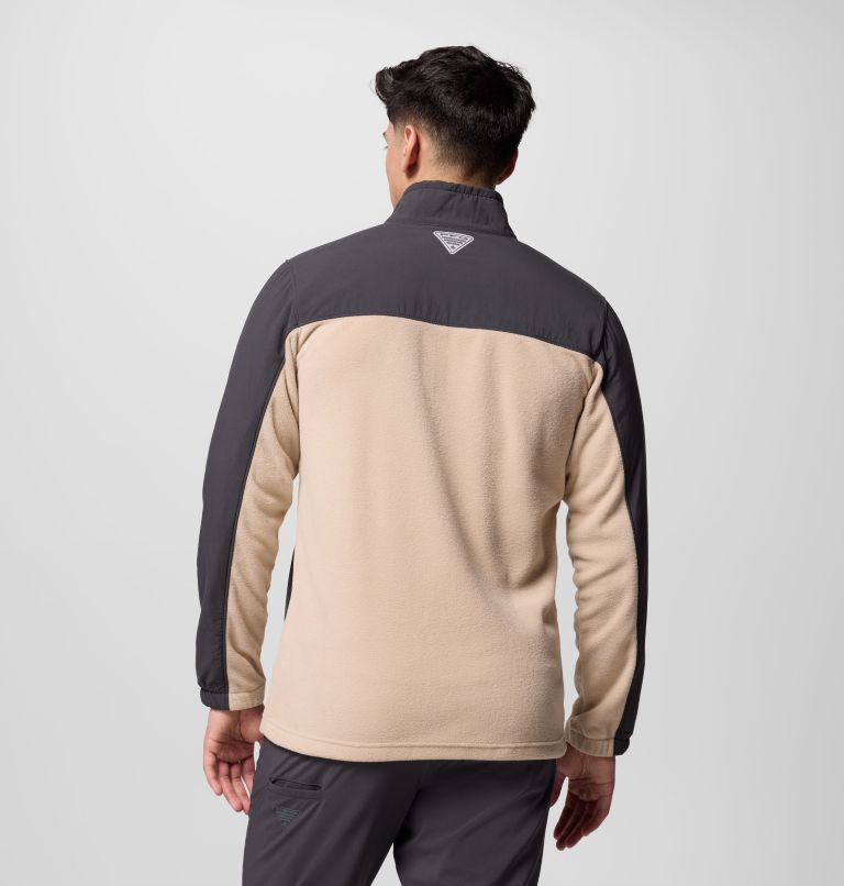 Men's PFG Uncharted Full Zip Fleece Jacket, Color: Shark, Ancient Fossil, image 3