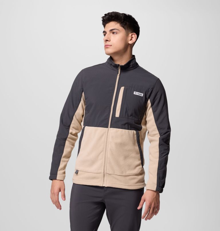 Men's PFG Uncharted Full Zip Fleece Jacket, Color: Shark, Ancient Fossil, image 1