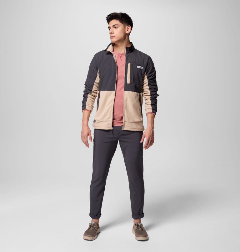 Men's PFG Uncharted Full Zip Fleece Jacket, Color: Shark, Ancient Fossil, image 11