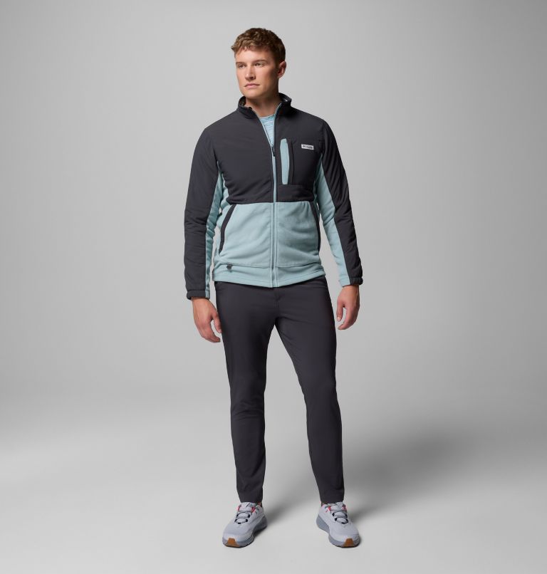 Men's PFG Uncharted Full Zip Fleece Jacket, Color: Shark, Crushed Blue, image 2