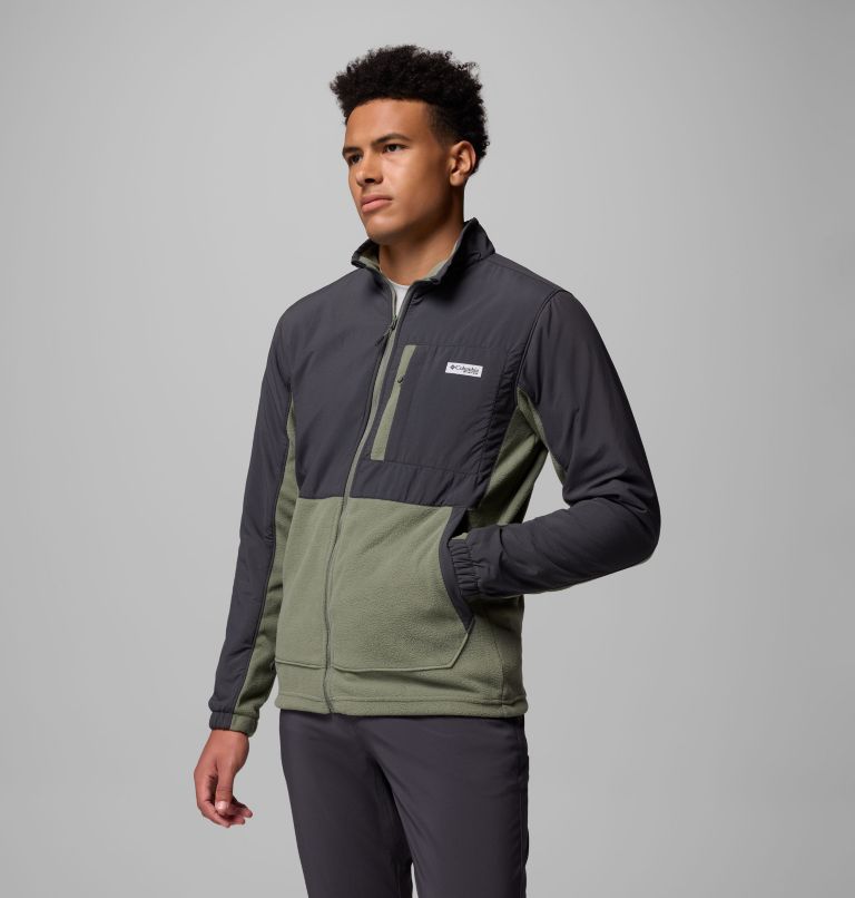 Men's PFG Uncharted Full Zip Fleece Jacket, Color: Shark, Cypress, image 4