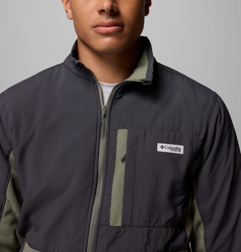 Men's PFG Uncharted Full Zip Fleece Jacket, Color: Shark, Cypress, image 7