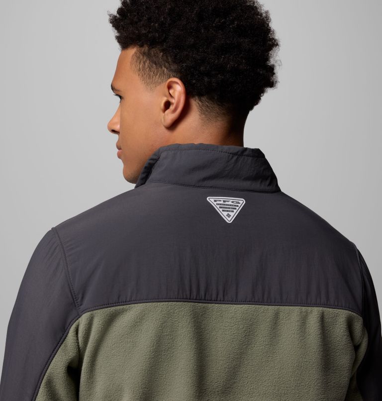 Men's PFG Uncharted Full Zip Fleece Jacket, Color: Shark, Cypress, image 9