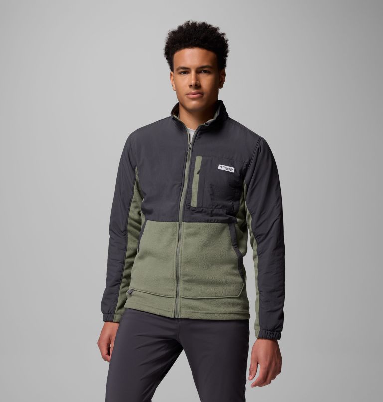 Men's PFG Uncharted Full Zip Fleece Jacket, Color: Shark, Cypress, image 1