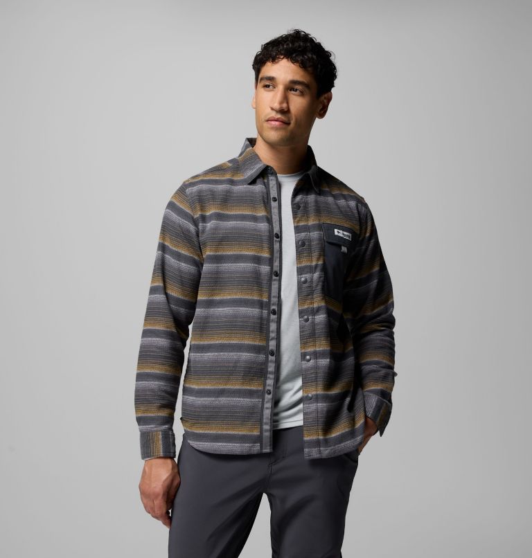 Men's PFG Uncharted Overshirt, Color: Shark Twilights Stripe, image 5