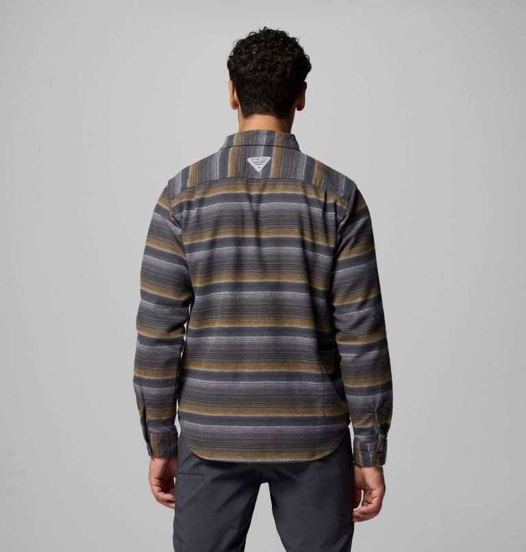 Men's PFG Uncharted Overshirt, Color: Shark Twilights Stripe, image 3