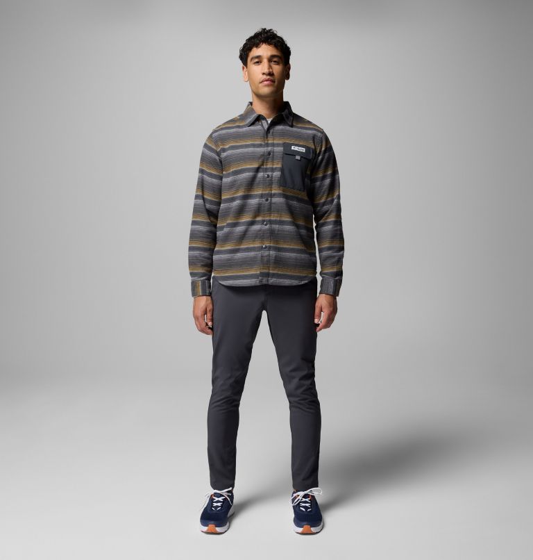 Men's PFG Uncharted Overshirt, Color: Shark Twilights Stripe, image 9