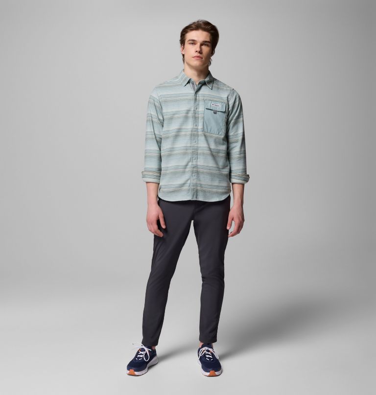 Men's PFG Uncharted Overshirt, Color: Crushed Blue Twilights Stripe, image 2
