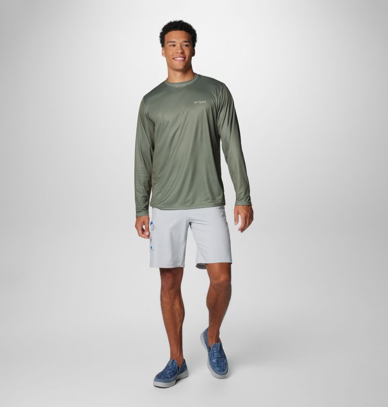 Men's Terminal Tackle PFG Line Time Long Sleeve T-Shirt, Color: Cypress, POW Hex, image 3