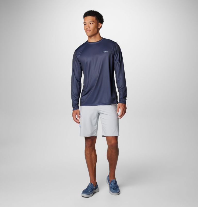 Men's PFG Terminal Tackle Line Time Long Sleeve Shirt, Color: Nocturnal, POW Hex, image 3
