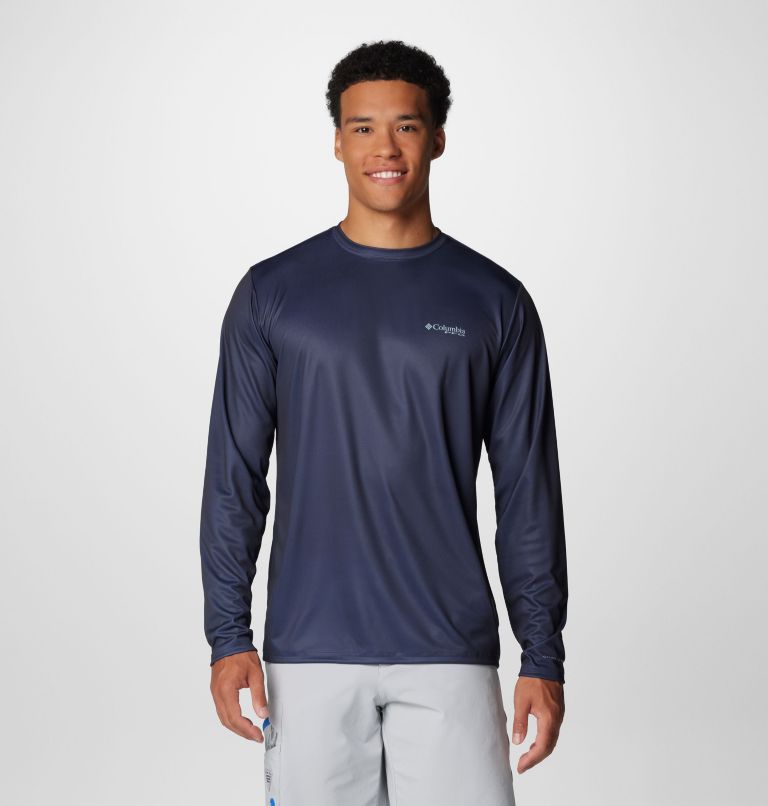 Men's PFG Terminal Tackle Line Time Long Sleeve Shirt, Color: Nocturnal, POW Hex, image 2