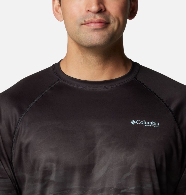 Men's Super Terminal Tackle PFG Fish Flow Long Sleeve T-shirt, Color: Black Undulating, Fish Flow Sailfish, image 4