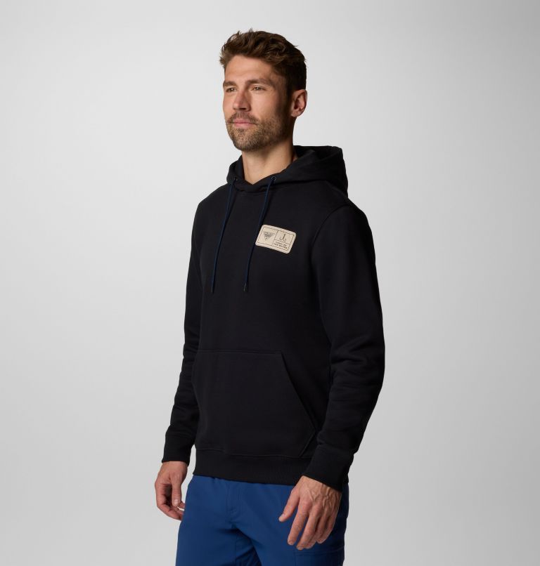 Men's PFG Castback Hoodie, Color: Black, PFG Woven Patch FOTW Hooks, image 4