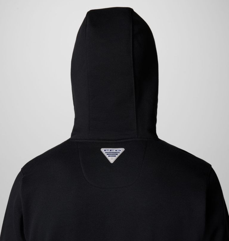 Men's PFG Castback Hoodie, Color: Black, PFG Woven Patch FOTW Hooks, image 6
