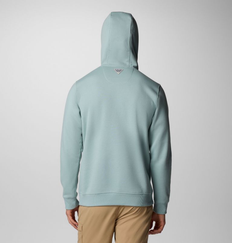 Men's PFG Castback Hoodie, Color: Crushed Blue, PFG Woven Patch FOTW Hooks, image 3