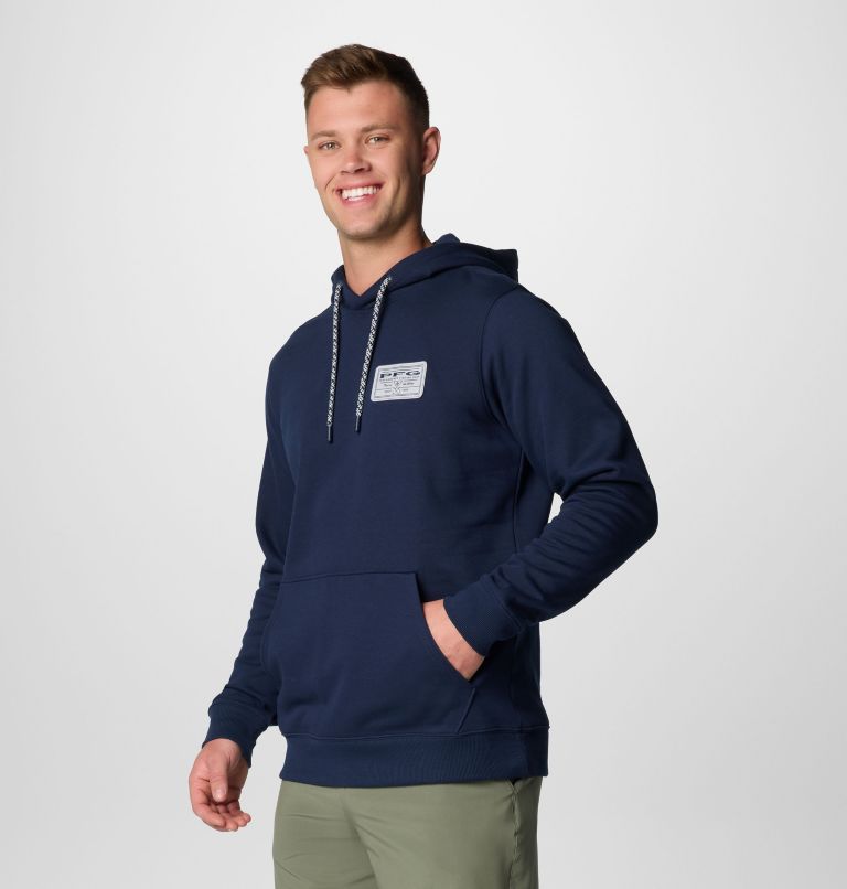 Men's PFG Castback Hoodie, Color: Collegiate Navy, Cool Grey, image 4