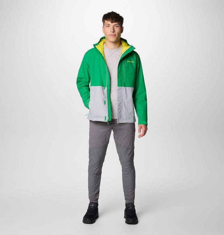 Men's Collegiate Field Bound Jacket - Oregon, Color: UO - Fuse Green, Columbia Grey, image 3
