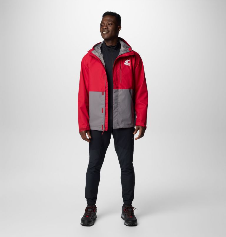 Men's Collegiate Field Bound Jacket - Washington State, Color: WAZ - Red Velvet, City Grey, image 3