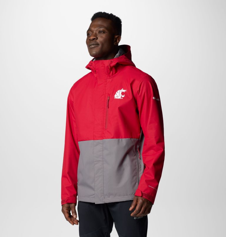 Men's Collegiate Field Bound Jacket - Washington State, Color: WAZ - Red Velvet, City Grey, image 4