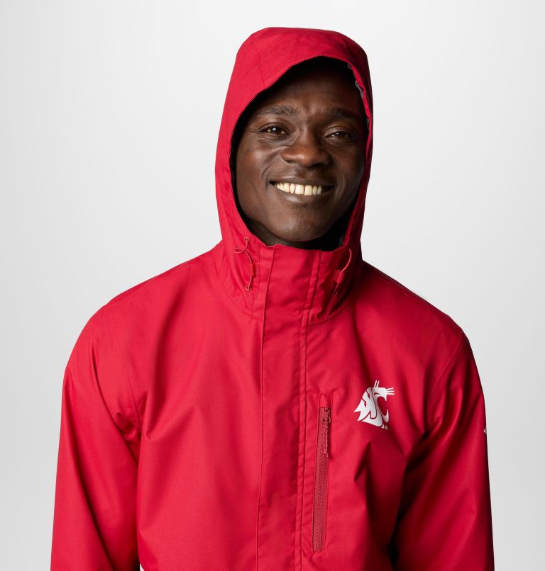 Men's Collegiate Field Bound Jacket - Washington State, Color: WAZ - Red Velvet, City Grey, image 5