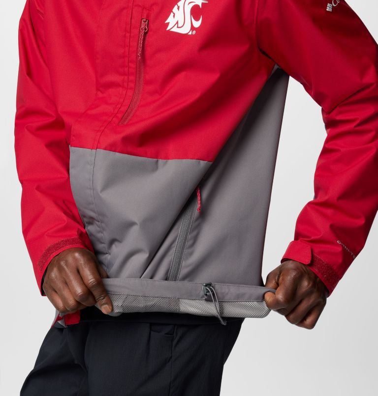 Men's Collegiate Field Bound Jacket - Washington State, Color: WAZ - Red Velvet, City Grey, image 7