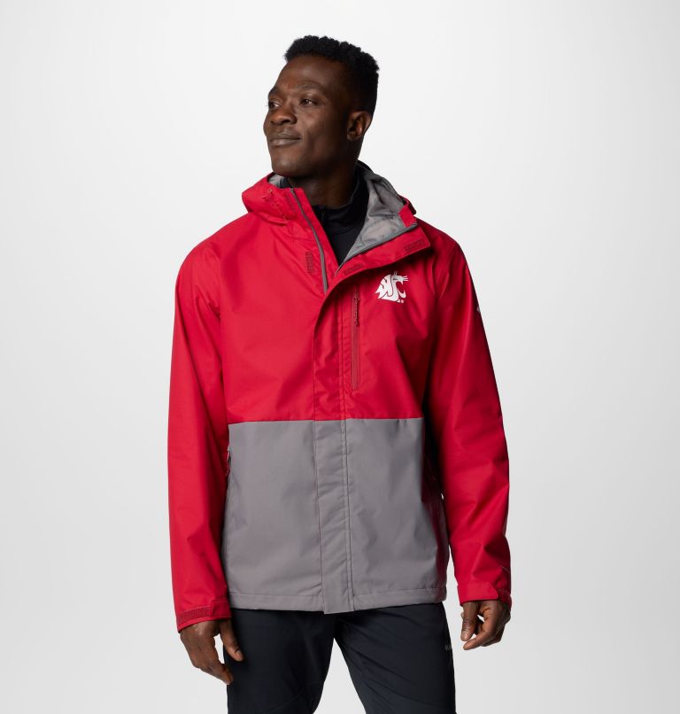 Men's Collegiate Field Bound Jacket - Washington State, Color: WAZ - Red Velvet, City Grey, image 1