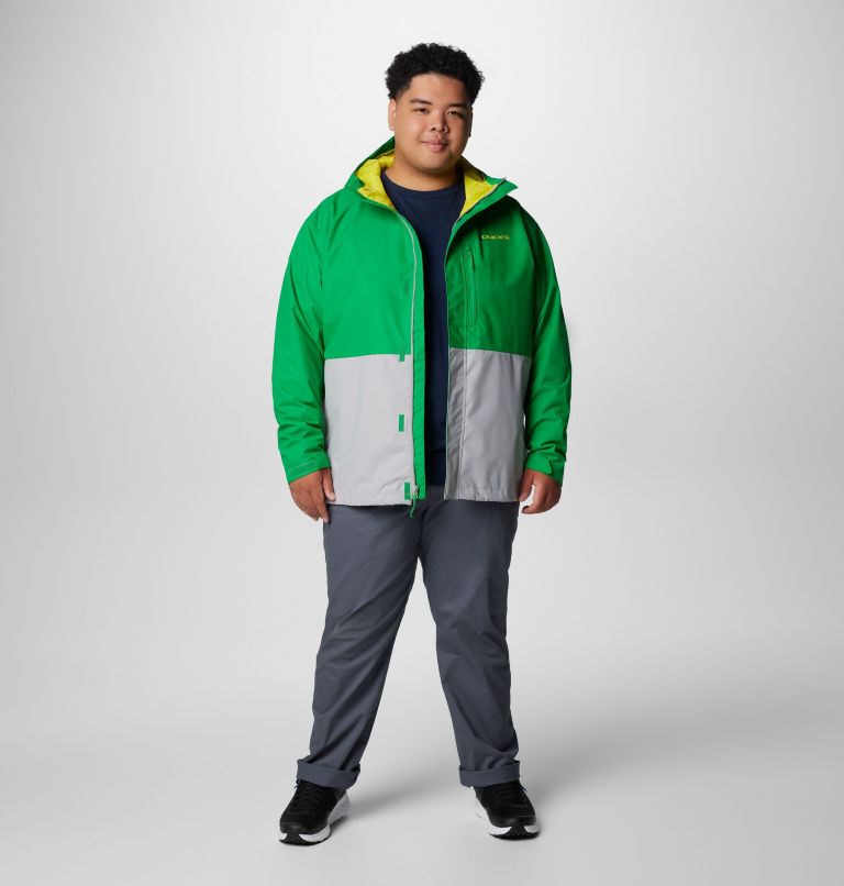 Men's Collegiate Field Bound Jacket - Oregon - Big, Color: UO - Fuse Green, Columbia Grey, image 3