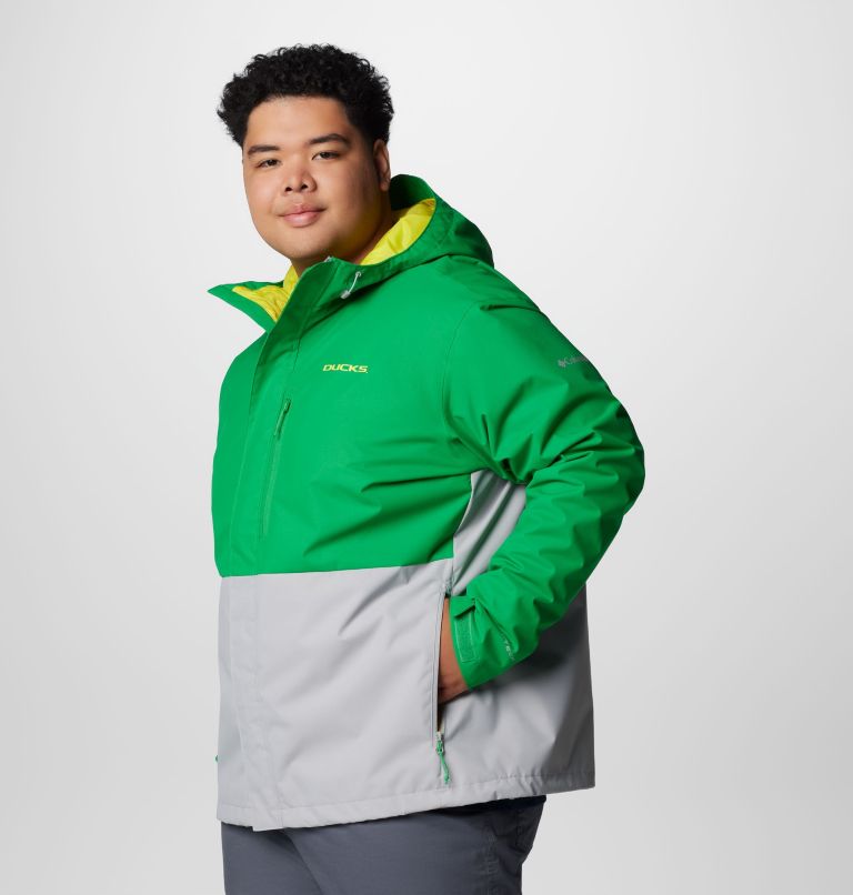 Men's Collegiate Field Bound Jacket - Oregon - Big, Color: UO - Fuse Green, Columbia Grey, image 4